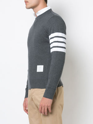 THOM BROWNE MEN'S GREY COTTON CREWNECK SWEATSHIRT FOR FW23