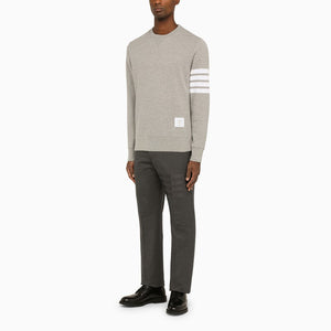 THOM BROWNE MEN'S GREY COTTON CREWNECK SWEATSHIRT FOR FW23