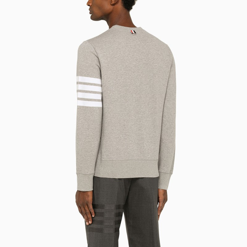 THOM BROWNE MEN'S GREY COTTON CREWNECK SWEATSHIRT FOR FW23