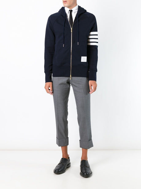 THOM BROWNE Essential 4-Bar Striped Zip Hoodie