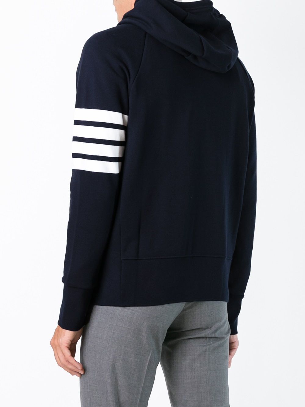 Áo hoodie zip có 4 vạch kẻ