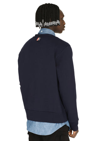 THOM BROWNE Elegant Navy Wool Cardigan for Men