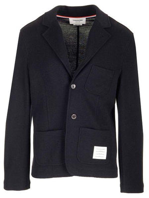 THOM BROWNE Men's Grey Wool Single-Breasted Jacket for SS24