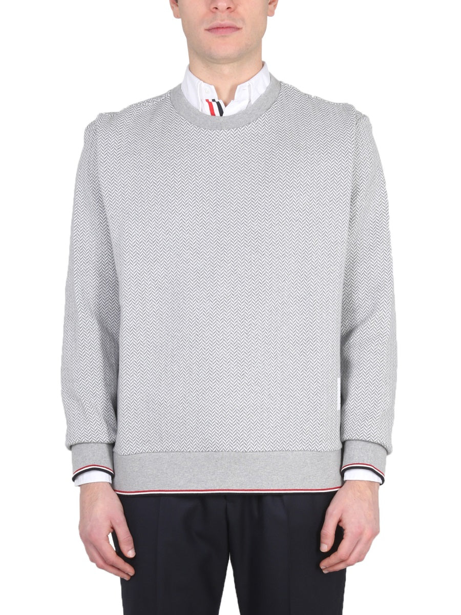 THOM BROWNE Herringbone Crossneck T-Shirt