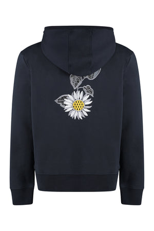 THOM BROWNE Blue Embroidered Logo Hoodie for Men - SS23