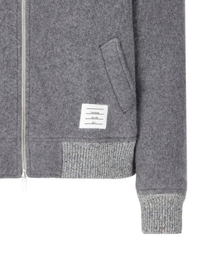 THOM BROWNE Men's Gray Wool Bomber Jacket - FW23 Collection