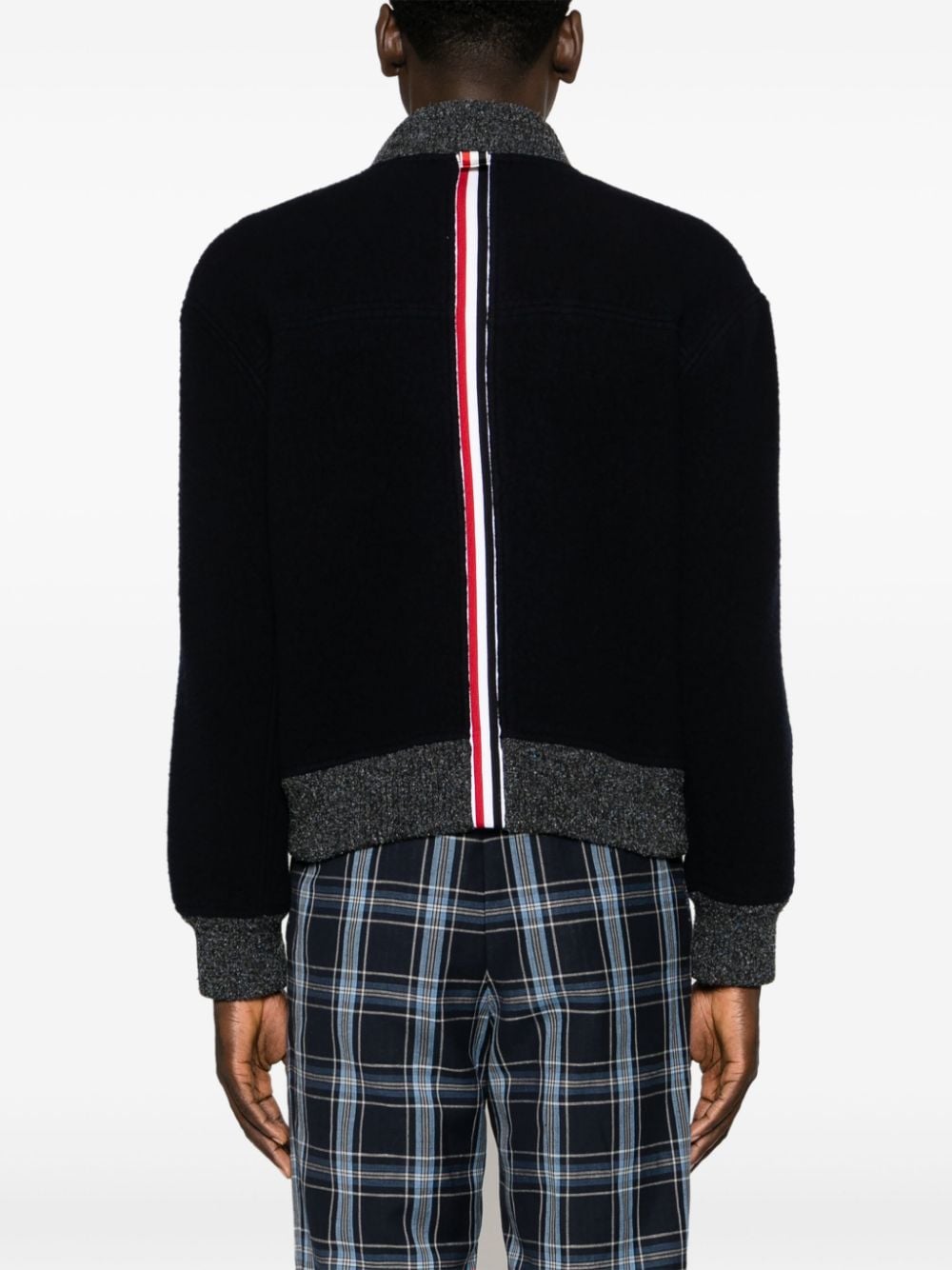 THOM BROWNE RWB Wool Bomber Jacket with Stripe Detail