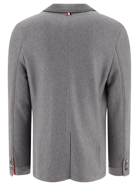 THOM BROWNE Classic Grey Cotton Jacket