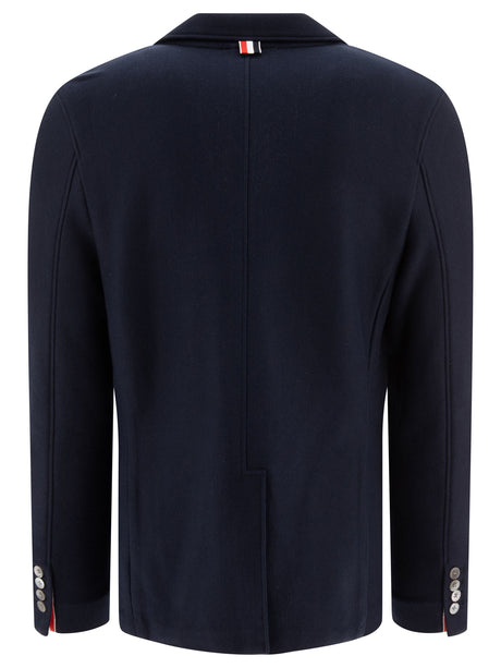 THOM BROWNE Classic Blue Cotton Jacket