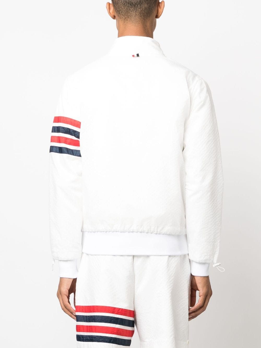 THOM BROWNE Men's Funnel Neck Jacket in Ultra Light Fabric - SS24