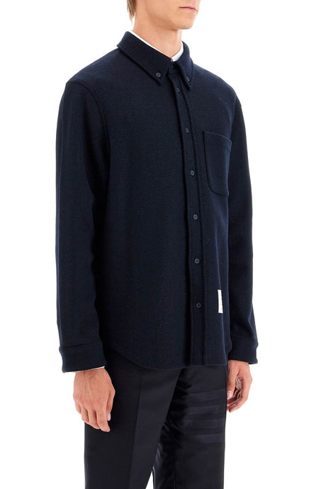 THOM BROWNE Herringbone Wool-Cotton Overshirt