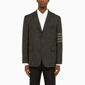 THOM BROWNE Dark Grey Wool Single-Breasted Jacket for Men