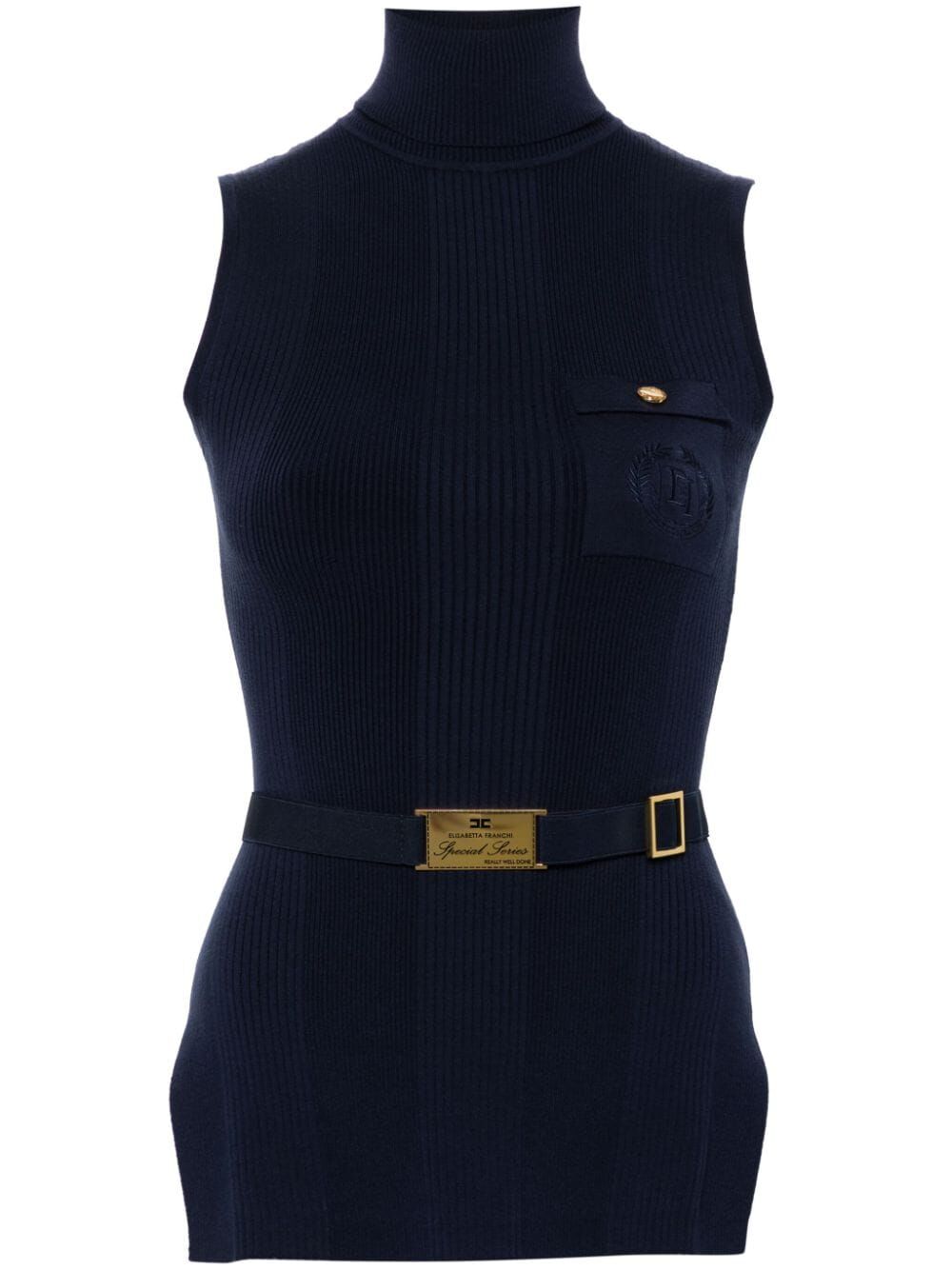 ELISABETTA FRANCHI Sleeveless Turtle Neck Sweater