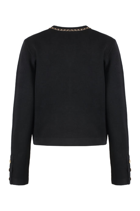 ELISABETTA FRANCHI Chic Cropped Jacket with Chain Detail