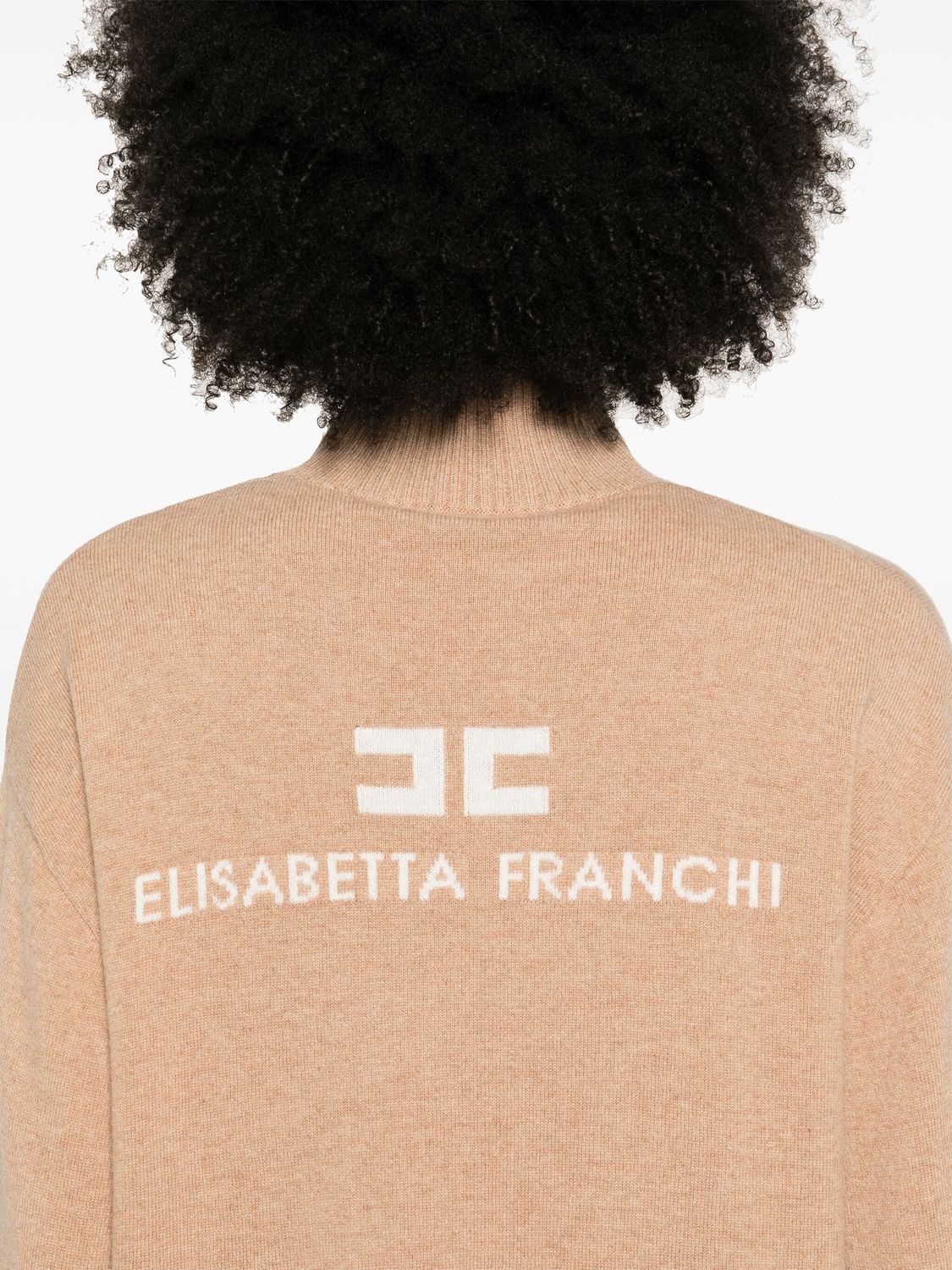 ELISABETTA FRANCHI High Neck Logo Intarsia Sweater for Women