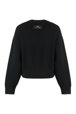 ELISABETTA FRANCHI Embellished Black Knit Sweater for Women