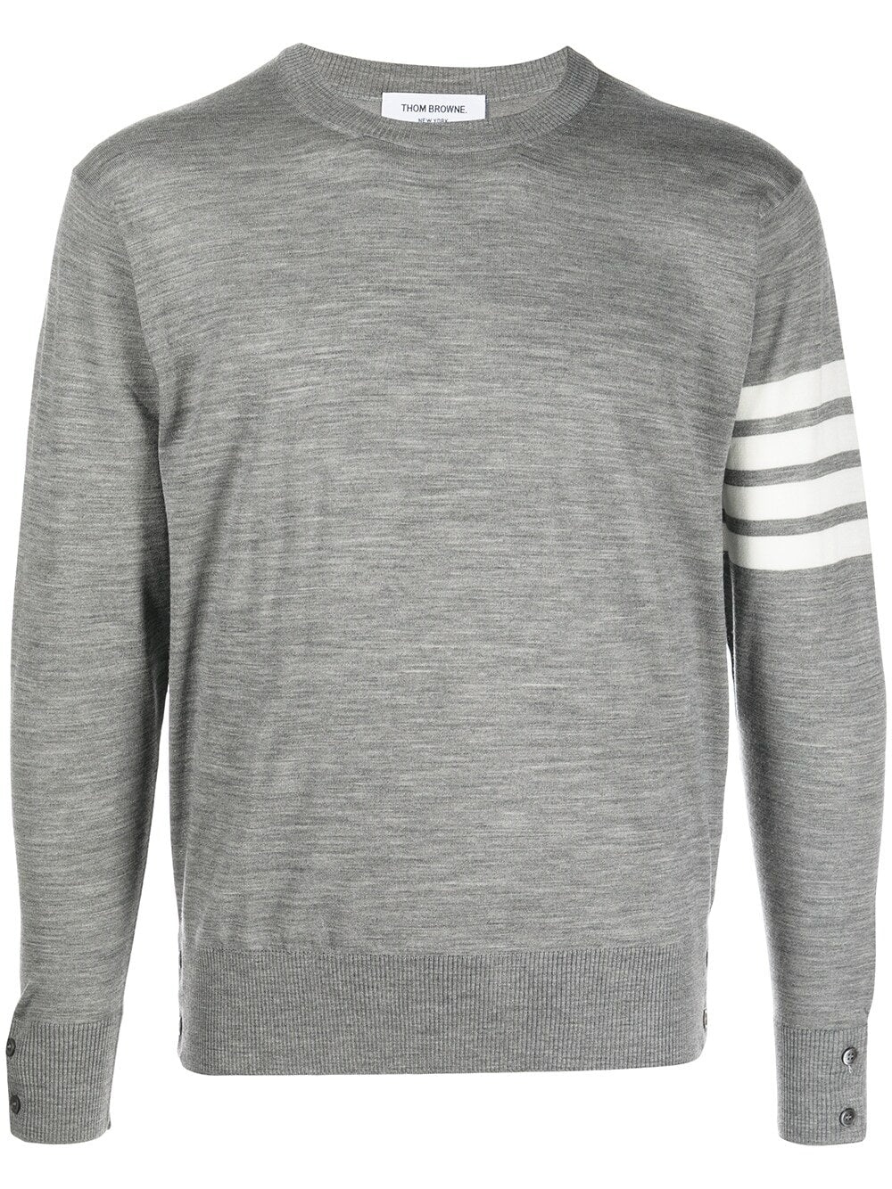 THOM BROWNE Men's 4-Bar Grey Wool Sweater for SS24