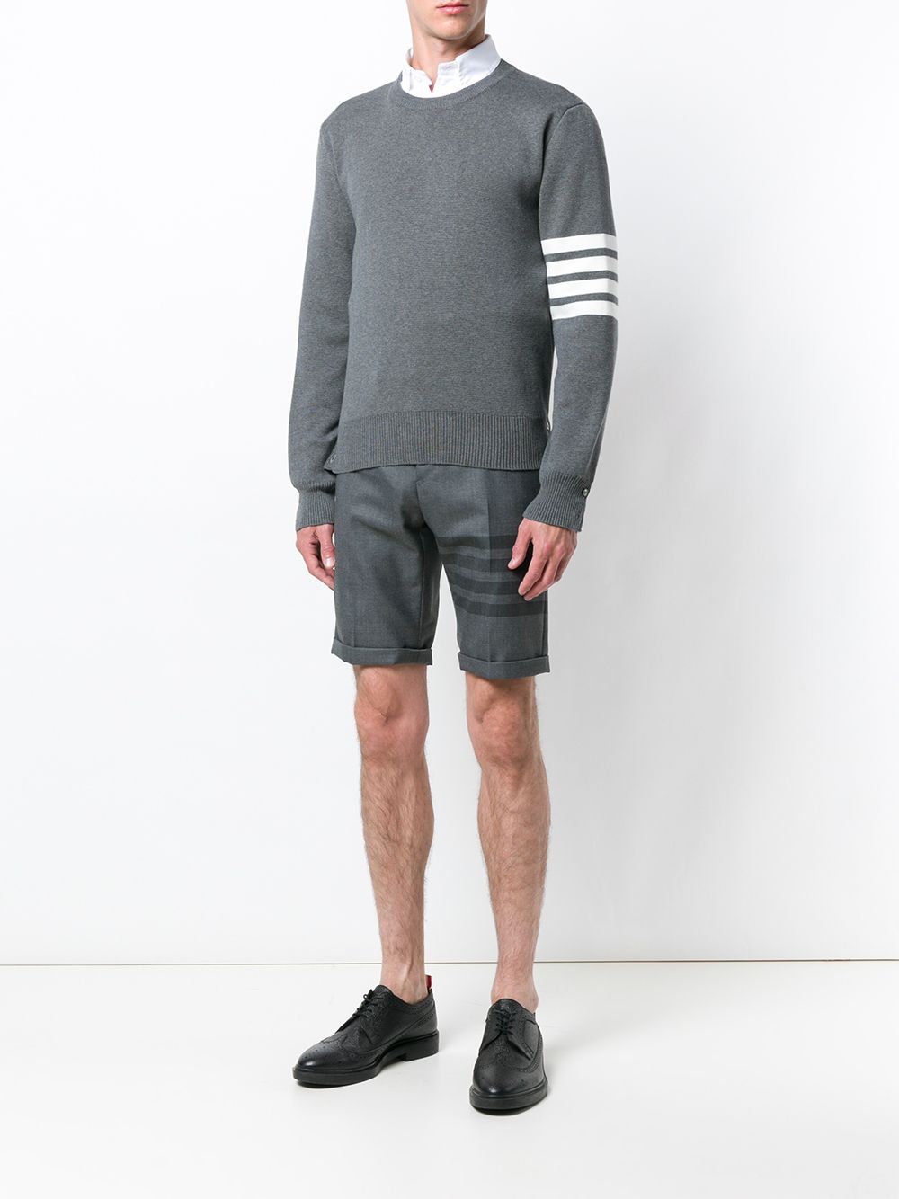 THOM BROWNE Classic 4-Bar Cotton Sweater