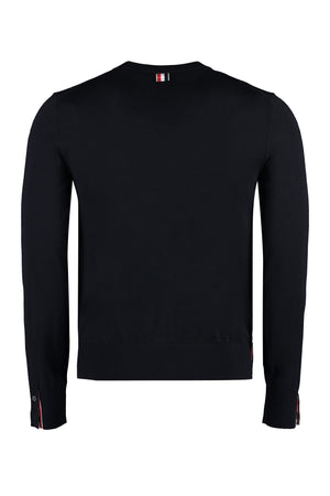 THOM BROWNE Men's Blue Crew-Neck Sweater for Fall/Winter 2024