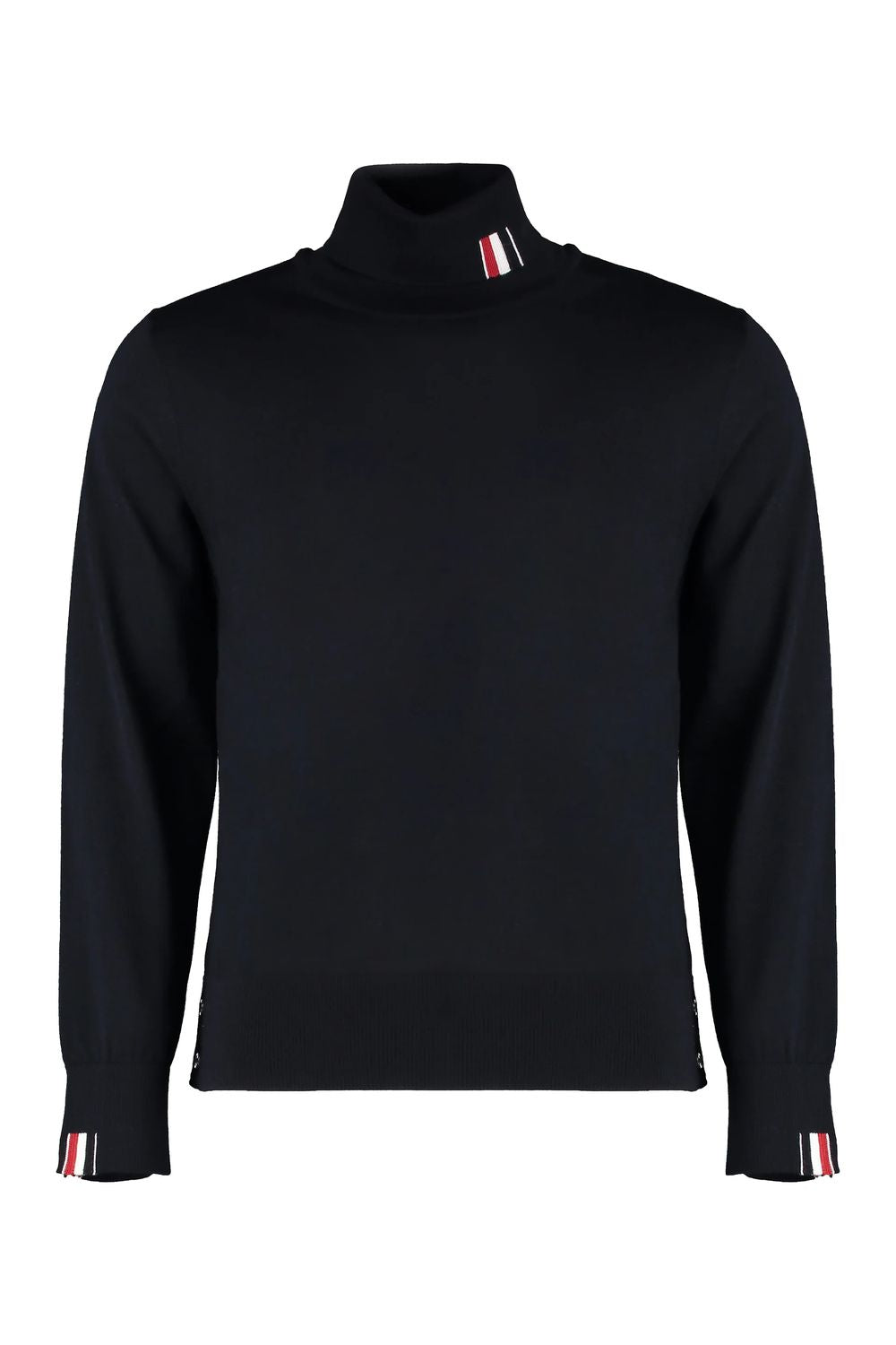 THOM BROWNE Navy Blue Turtleneck Sweater for Men - FW23