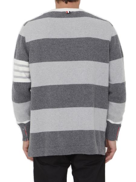 THOM BROWNE Luxurious Striped Cotton Jumper for Men - Timeless and versatile