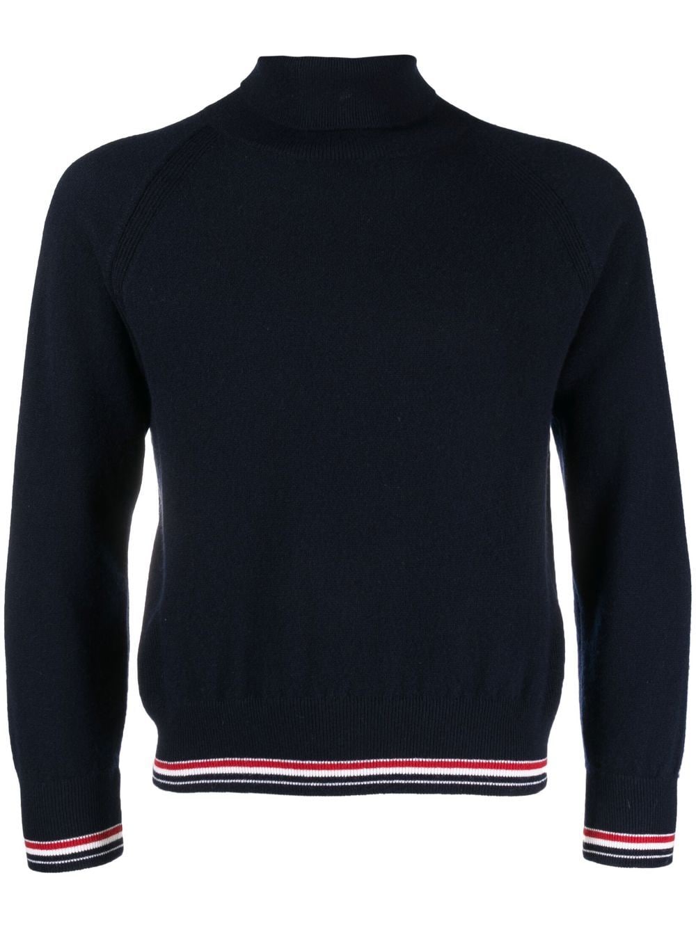 THOM BROWNE Men's Cashmere Turtleneck Sweater in Navy Blue for FW23