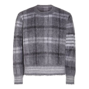 THOM BROWNE Men's Long Sleeve Grey Sweater - 23FW Collection