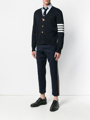 THOM BROWNE Navy Blue 4-Bar Cardigan for Men