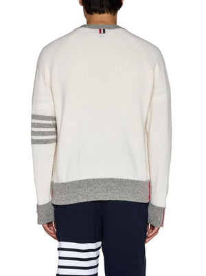 THOM BROWNE 23FW Men's Long Sleeve Sweater - White