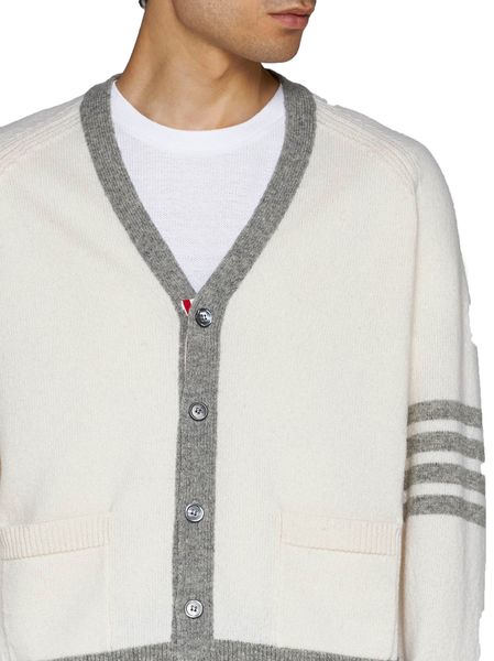 THOM BROWNE 23FW Men's Long Sleeve Sweater - White