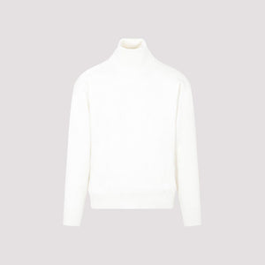 BALLY Men's White Turtleneck Wool Sweater for FW23