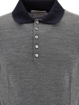 THOM BROWNE Classic Wool Polo in Fun Mix Gray