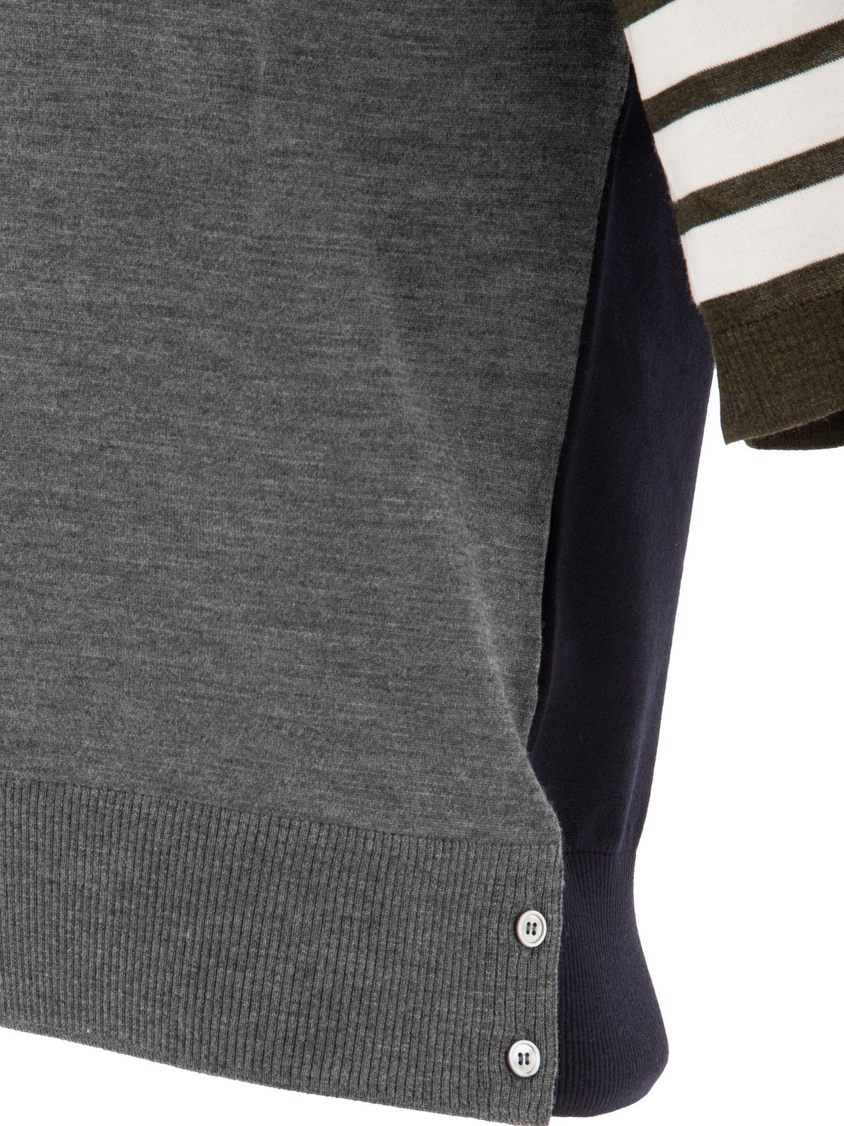 THOM BROWNE Classic Wool Polo in Fun Mix Gray