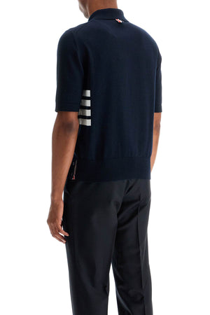 THOM BROWNE Classic 4-Bar Knit Polo Shirt - Regular Fit