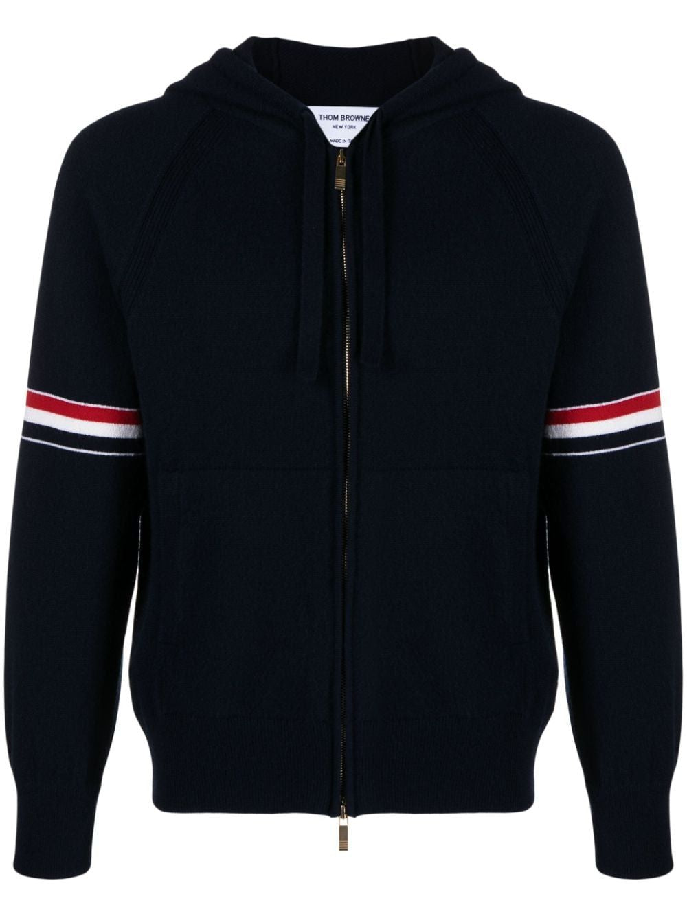 Áo Hoodie dệt jacquard kéo khóa THOM BROWNE