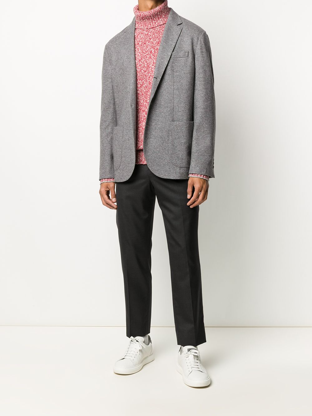 BRUNELLO CUCINELLI Sophisticated Grey Cashmere Single-Breasted Jacket