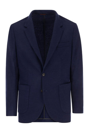 BRUNELLO CUCINELLI Elegant Navy Blue Cashmere Jacket