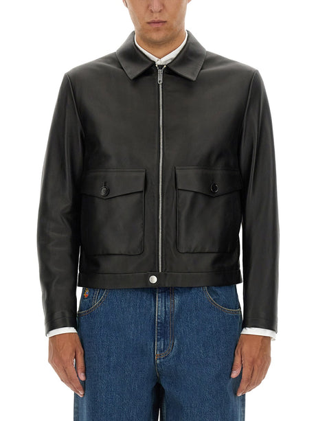 BALLY Men's Elegant Leather Jacket - Size 48