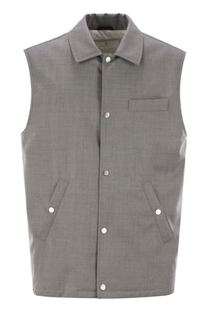 BRUNELLO CUCINELLI Sleeveless Designer Vest in Virgin Wool