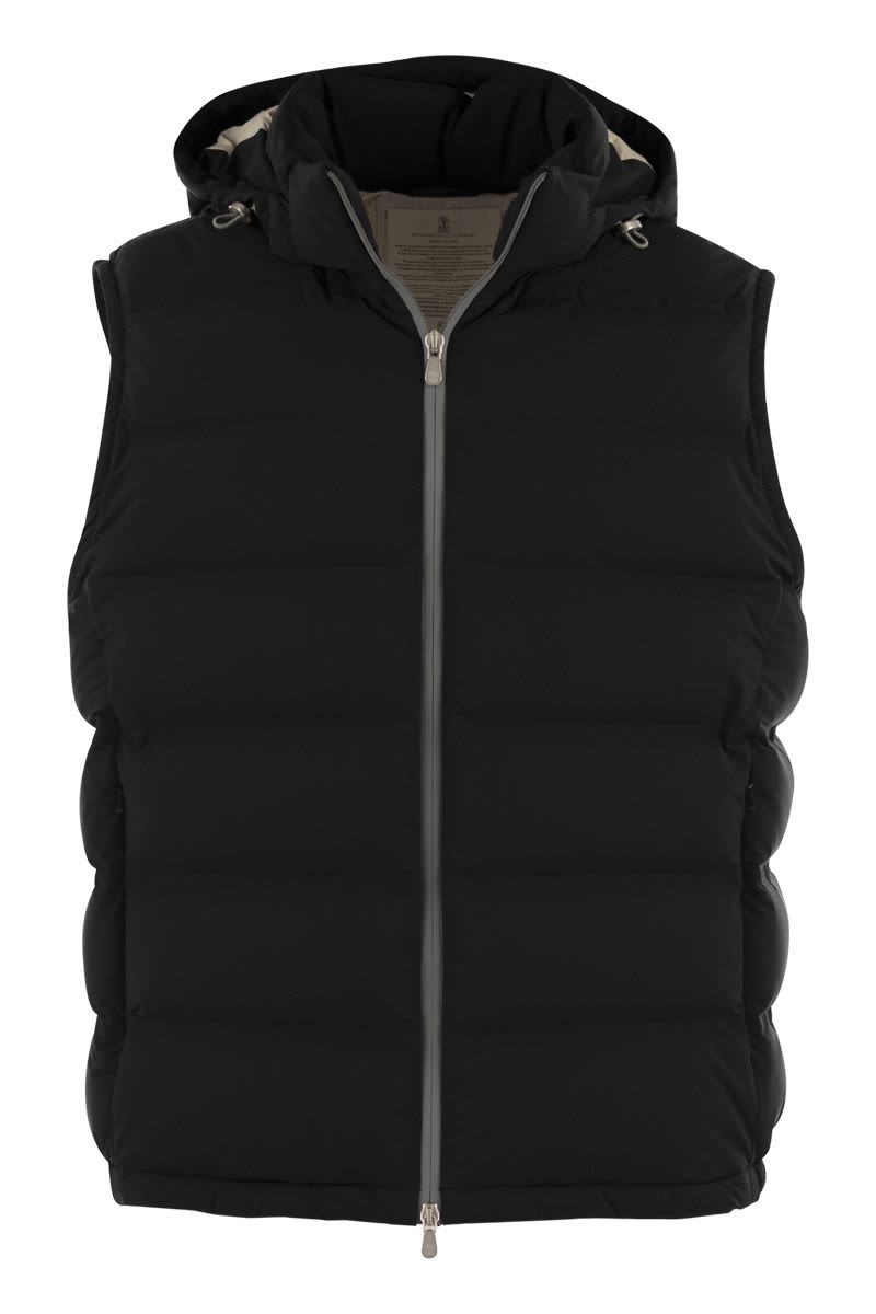 BRUNELLO CUCINELLI Luxury Sleeveless Quilted Down Vest with Detachable Hood