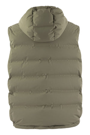 BRUNELLO CUCINELLI Luxury Sleeveless Quilted Down Vest with Detachable Hood