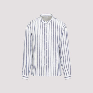 BRUNELLO CUCINELLI Classic Striped Button-Up Shirt for Men