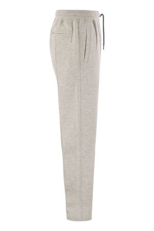 BRUNELLO CUCINELLI Pearl Grey Luxury Leisure Trousers