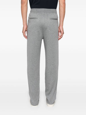 BRUNELLO CUCINELLI Cotton Blend Sweatpants with Elasticated Drawstring Waist - Grey