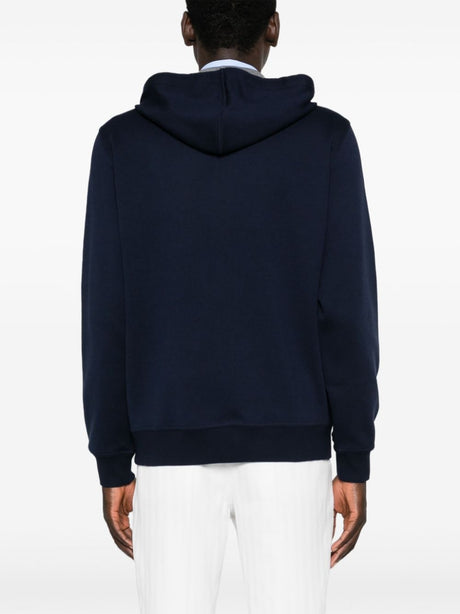 BRUNELLO CUCINELLI Cobalt Blue and Grey Luxury Zip Hoodie