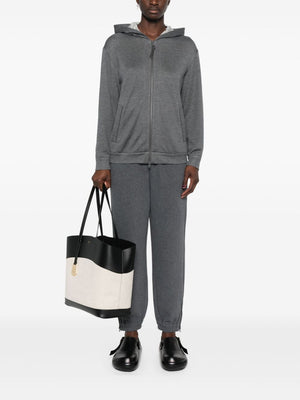 BRUNELLO CUCINELLI Elegant Tapered Cotton Sweatpants with Textured Mélange