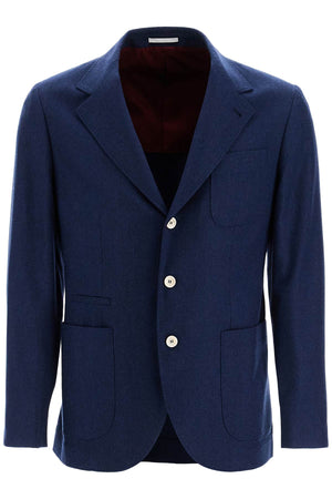 BRUNELLO CUCINELLI Deconstructed Wool, Silk, and Cashmere Blend Jacket - Slim Fit