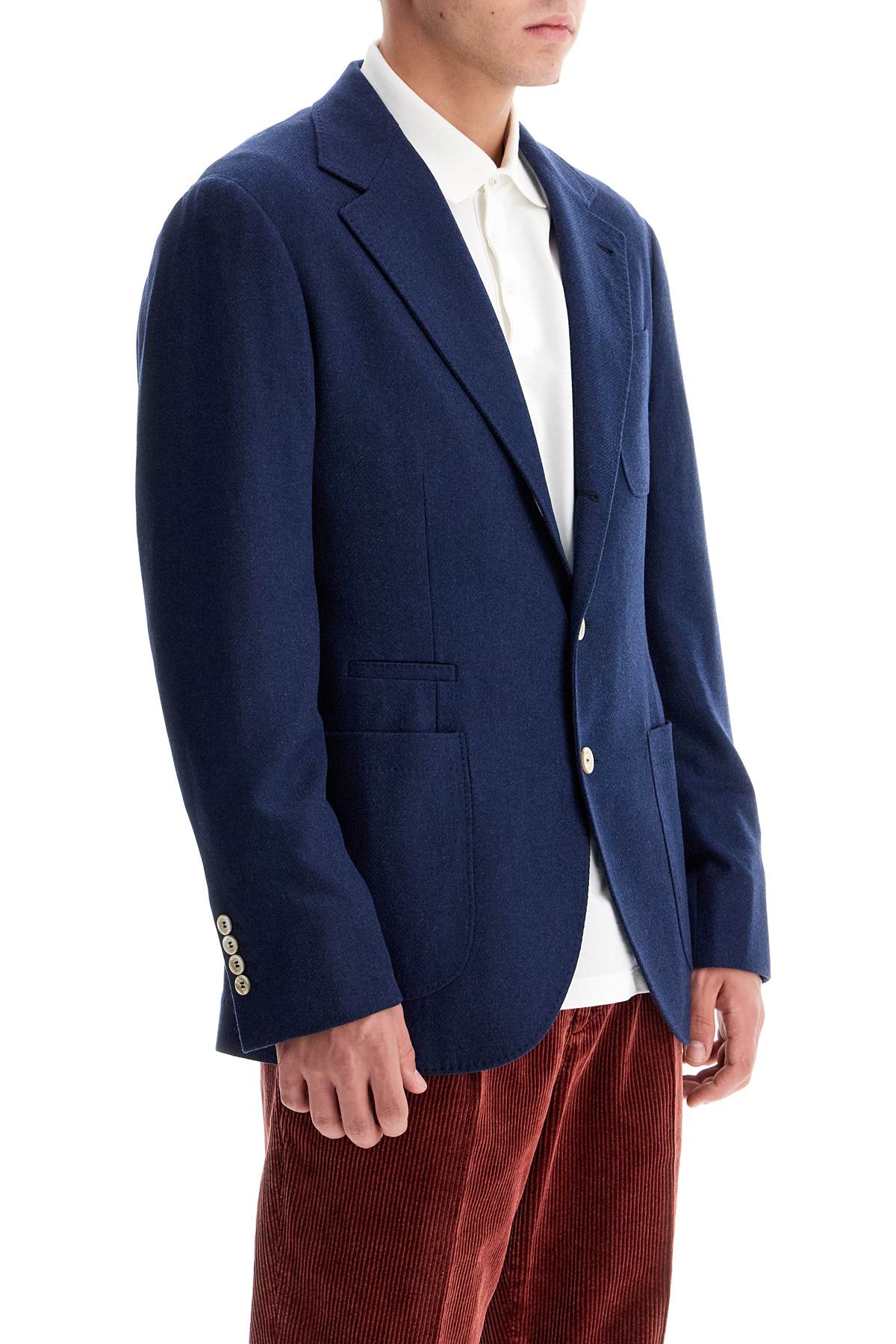 BRUNELLO CUCINELLI Deconstructed Wool, Silk, and Cashmere Blend Jacket - Slim Fit