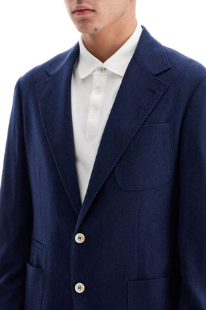 BRUNELLO CUCINELLI Deconstructed Wool, Silk, and Cashmere Blend Jacket - Slim Fit