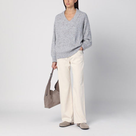 BRUNELLO CUCINELLI Elegant V-Neck Wool Blend Jumper for Women